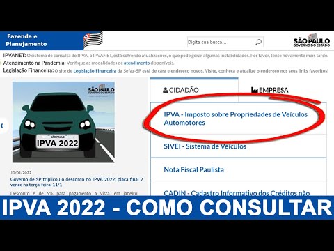 IPVA 2022 - COMO CONSULTAR - A VISTA COM DESCONTO E PAGAMENTO PARCELADO