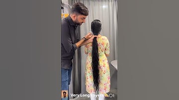 Super long hair butterfly layer haircut #shorts