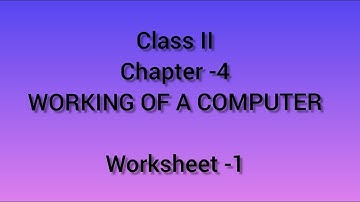 Worksheet - 1 || Chapter -4 || Class 2