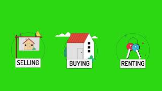 Buy Sell Rent | 2D Animation Clip | Green Screen | Lumetri