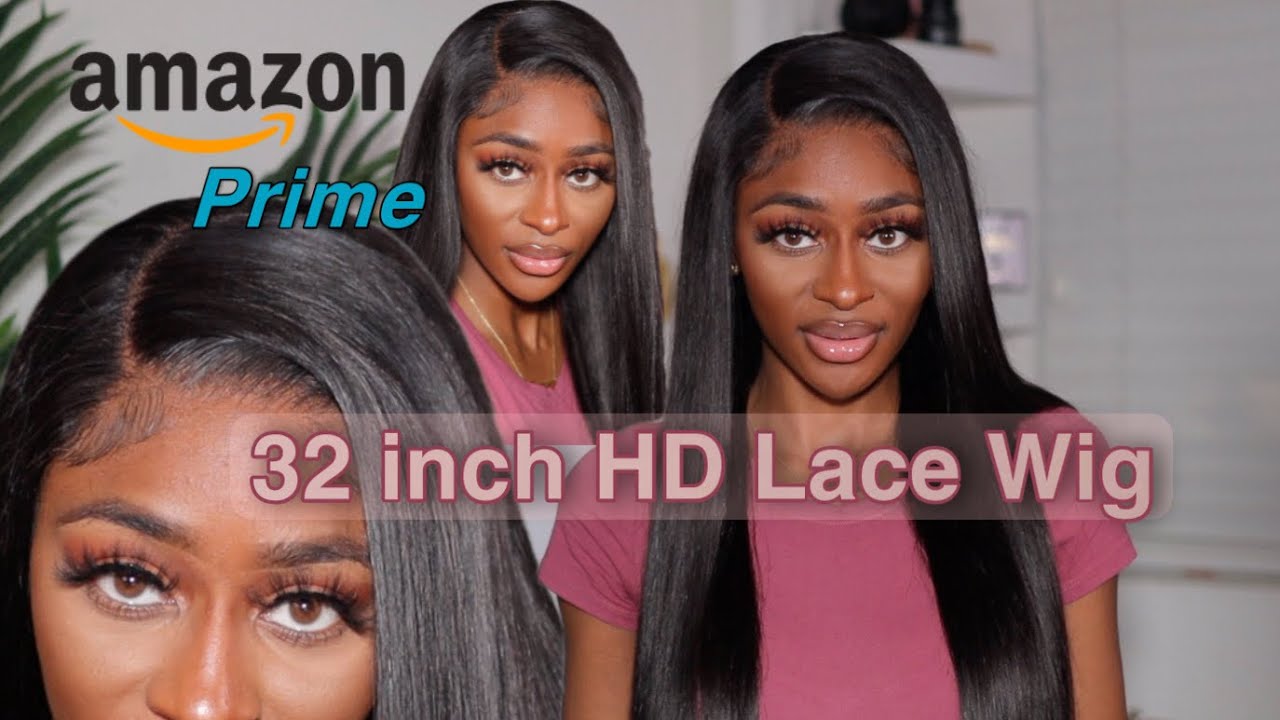 BEST AFFORDABLE WIGS ON AMAZON 32 INCH Straight HD Lace Wig Install