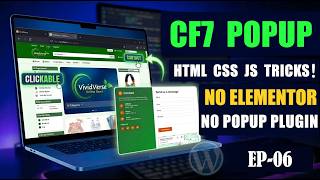 🚀 Contact Form 7 Popup Modal on Menu Click in WordPress (No Elementor &amp; No Plugin) [EP-06]