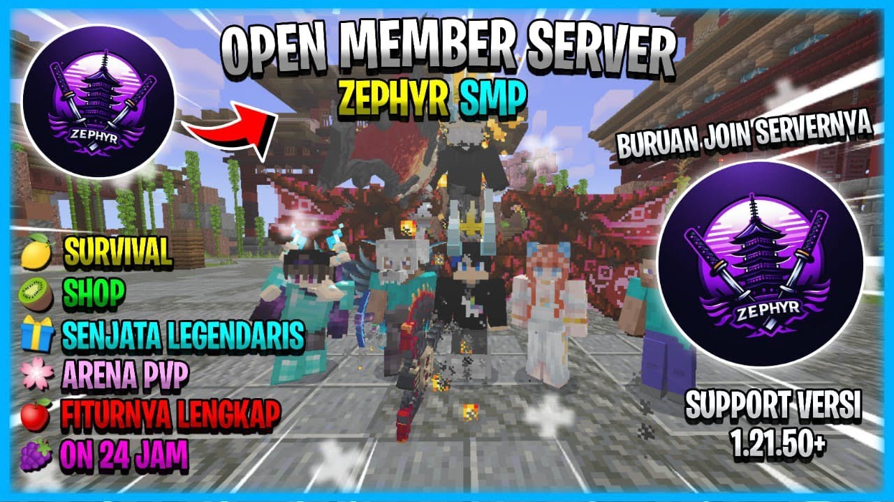 ZEPHYR SMP: SERVER MINECRAFT SURVIVAL DENGAN SENJATA LEGENDARIS YANG ...
