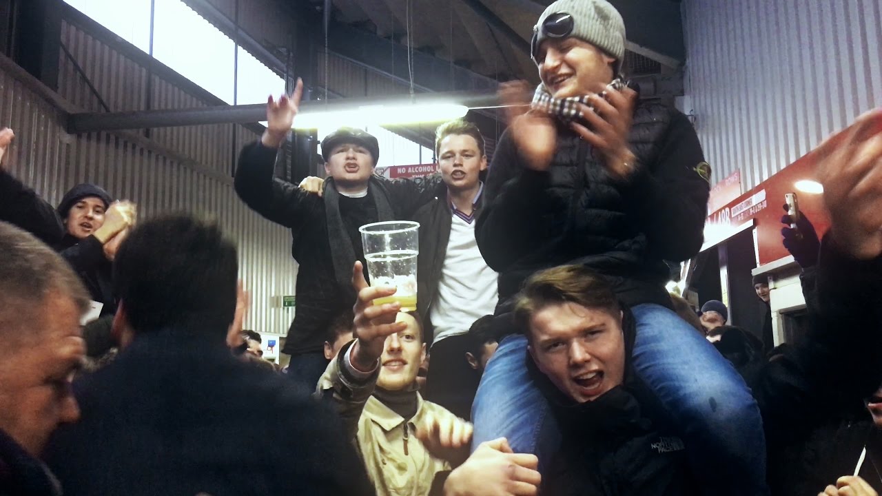 Middlesbrough away day, West Ham fans at the Riverside stadium YouTube