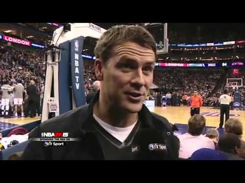 Michael Owen at the O2 Arena for The New York Knicks Vs Milwaukee Bucks NBA match - 15/01.2015