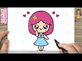 How To Draw A Cute Little Doll Girl Easy Drawing And Coloring For Kids Beginners 