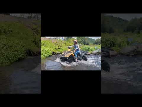 Riding ATV around