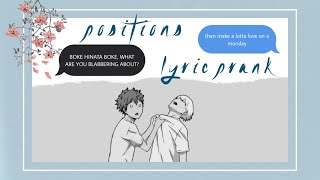 “positions” lyric prank | kagehina | haikyuu texts