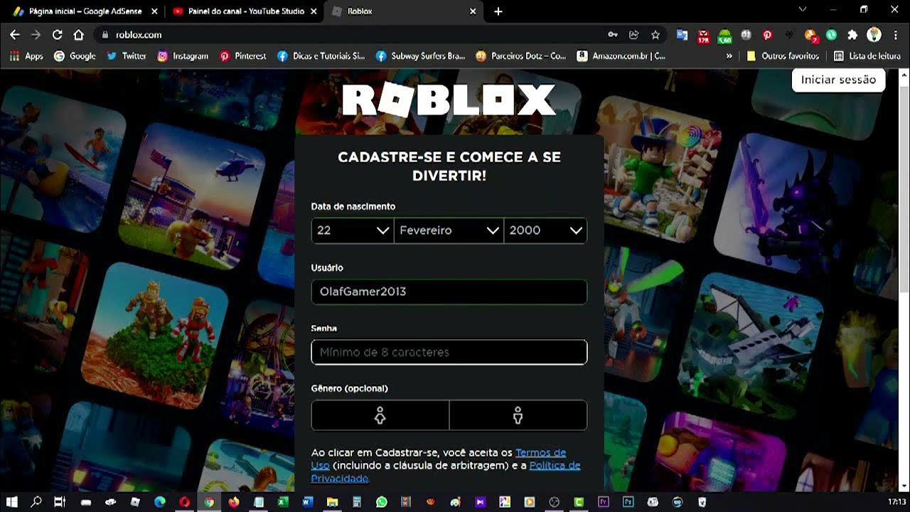 COMO CRIAR CONTA NO ROBLOX 2021 