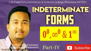 Examples of Indeterminate forms-0^0,∞^0  & 1^∞ | Part IV - In Hindi