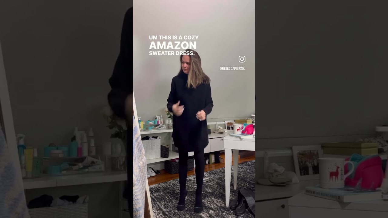 Best selling Amazon Sweater Dress FTW! Plus Stuart Weitzman boots 🖤 