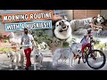 OUR MORNING ROUTINE WITH 4 HUSKIES!! (SUPER HAPPY SILA)