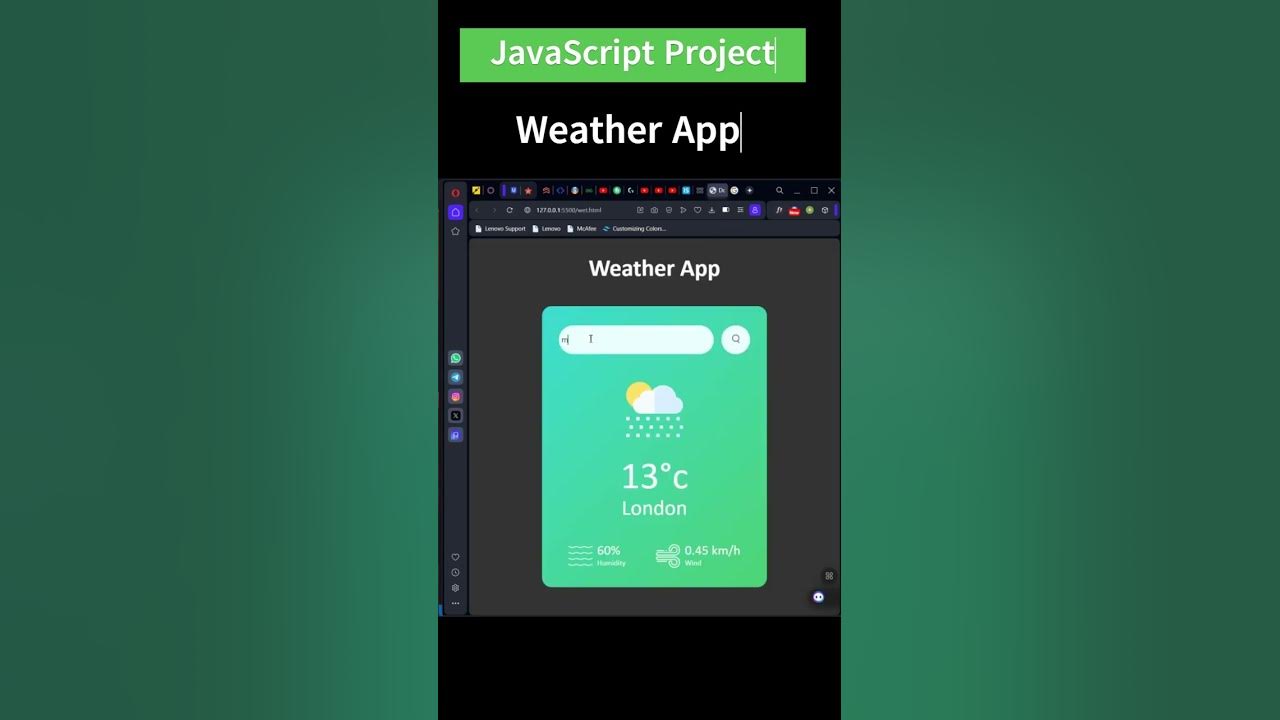 How to Create a Weather App in JavaScript 🌤️ | HTML, CSS, JS Project ...