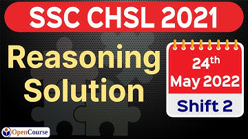 SSC CHSL Paper Solution 2022 24 May Shift 2 | SSC CHSL Reasoning Solution 2022 | CHSL Reasoning PYQ