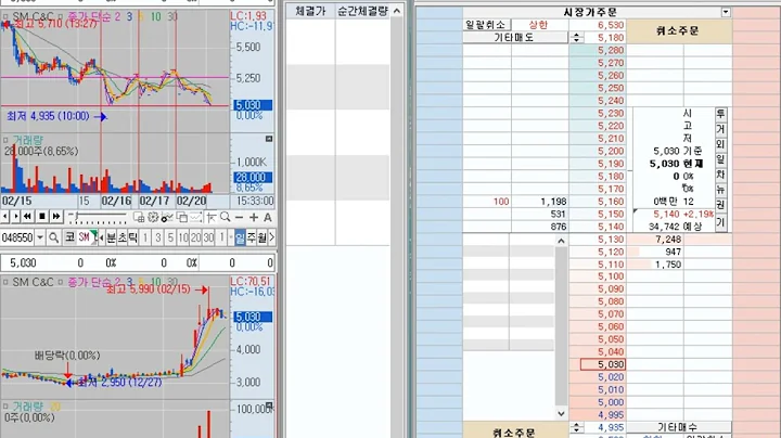 [호가창] SM c&c (048550) 2023-2-21 (+0.20%) 호가창 풀타임