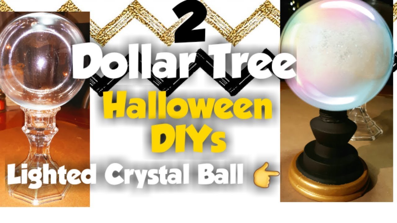 Dollar Tree DIY | Halloween Decor. | Light up crystal Ball And ...