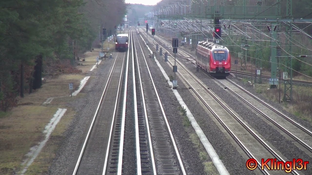 S-Bahn Berlin BR480, ODEG & BR442 - Standort Radlerbrücke Grünau [1080p50]