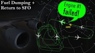 Lufthansa A340 has ENGINE ISSUES AT SAN FRANCISCO | Dumps Fuel Offshore