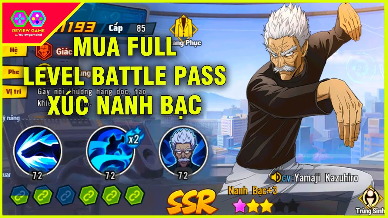 One Punch Man: The Strongest – Xúc Full Level Battle Pass Múc Nanh Bạc Build Team TĂNG DAME NỘ KHỦNG