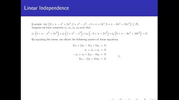 Linear Independence