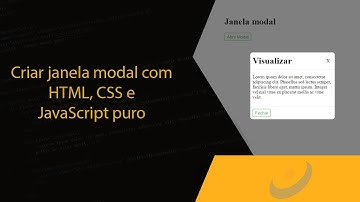 Como criar janela modal com JavaScript puro