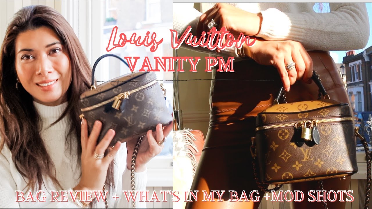 NEW LOUIS VUITTON VANITY PM REVIEW WHAT FITS MOD SHOTS WHATS IN MY BAG  WORTH IT PROS CONS 