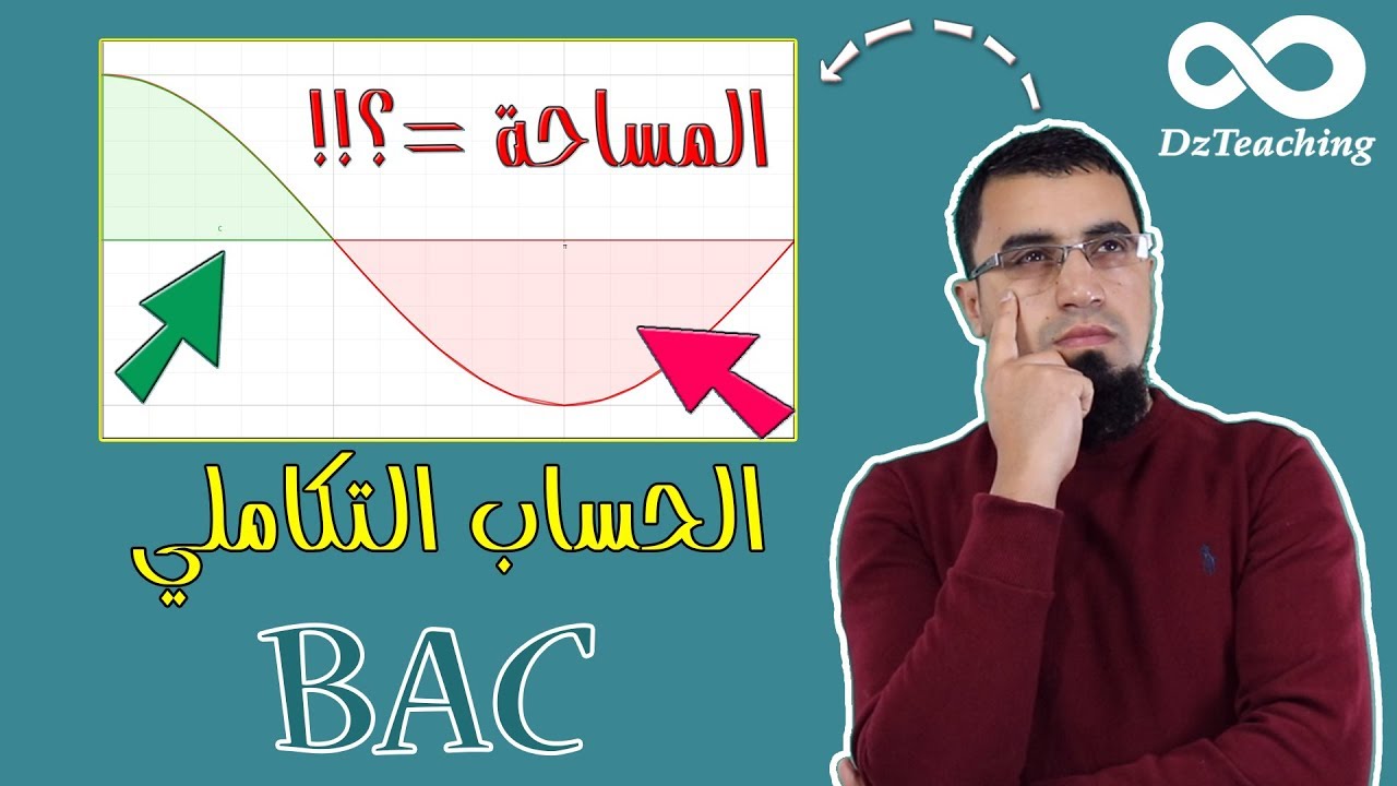 مساحة حيز ودالة تغير اشارتها على مجال [الحصة5]