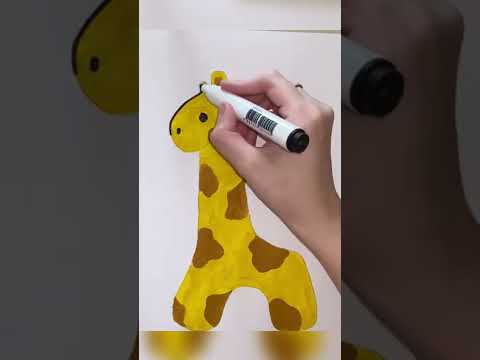 How to draw a giraffe for kids is easy/Как нарисовать жирафа для детей легко и просто #shorts