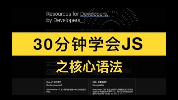 30分钟学会JS核心语法 无废话精剪视频 前端开发必备技能