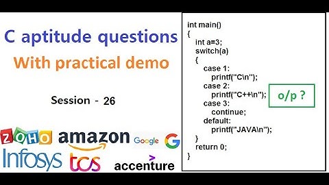 C aptitude questions on Switch,Ternary op |  Practical Demonstration | Zoho, TCS, Infosys interviews