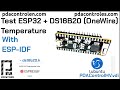 Test esp32  ds18b20 temperature sensor onewire with espidf  pdacontrol