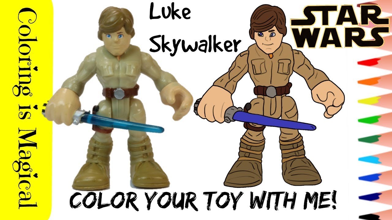 Luke Skywalker Coloring Page Disney Star Wars Toy ...