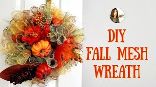 DIY Fall Mesh Wreath | How To Make Deco Mesh Wreath | Fall Wreath