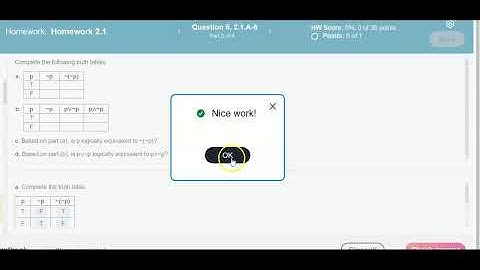Math 16 HW 2.1.A-6 Complete the truth table.