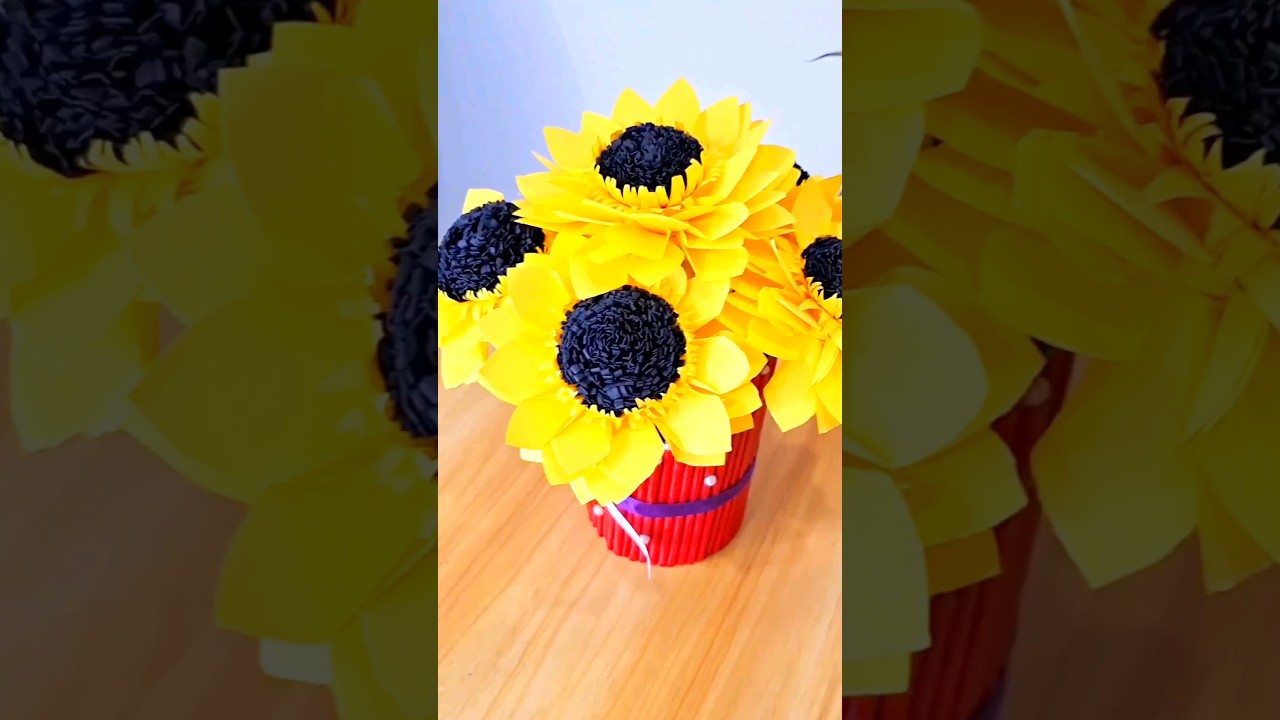 Paper Sunflower Vase 🌻