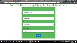 Form Submit using Ajax in PHP
