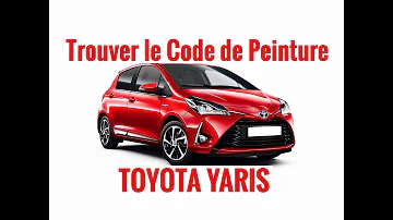 Où se trouve le numéro de peinture sur une Toyota Yaris ?
