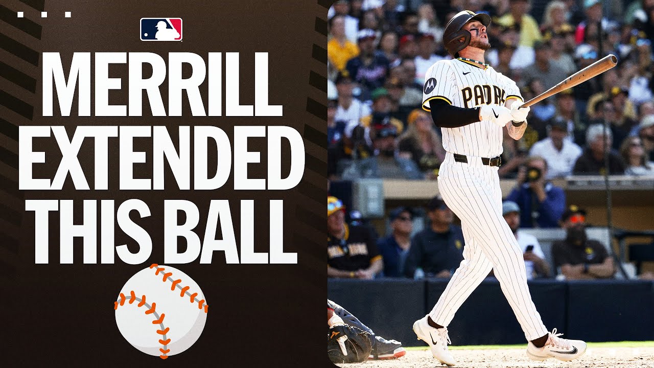 Jackson Merrill SLUGGED his second homer of the season for the Padres!