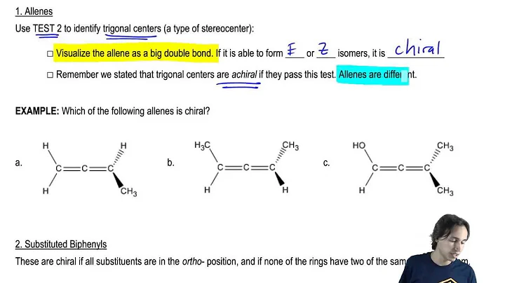 Determining if allenes are chiral or not