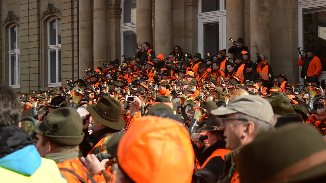 Jagd vorbei und auf Wiedersehen mit 350 Jagdhornbläsern Stuttgart 4.3.2015