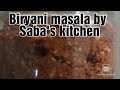 BIRYANI MASALA RECIPE BY SABA'S KITCHEN