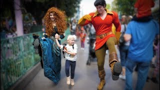 Gaston Tried To Skip With Merida & Malia!! | Disneyland Meet & Greets