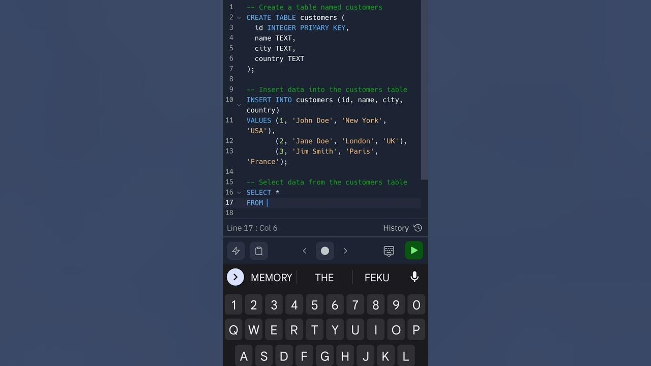 Simple SQL code || Structured Query Language || SQL || RDBMS #programming