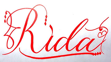 Rida Name Signature Calligraphy Status | #moderncalligraphy #cursive #YearofYou #rida @Rida