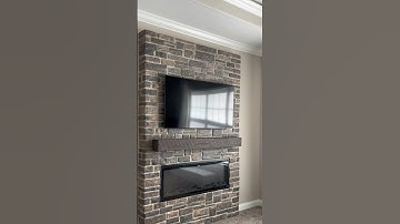 DIY Fireplace Wall with TV #fireplace #shorts