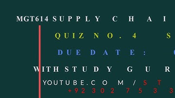 MGMT614 SUPPLY CHAIN MANAGEMENT QUIZ 4 SOLVED WITH STUDY GURU LECTURE HANDOUTS, MEGA FILE 2-6-2020
