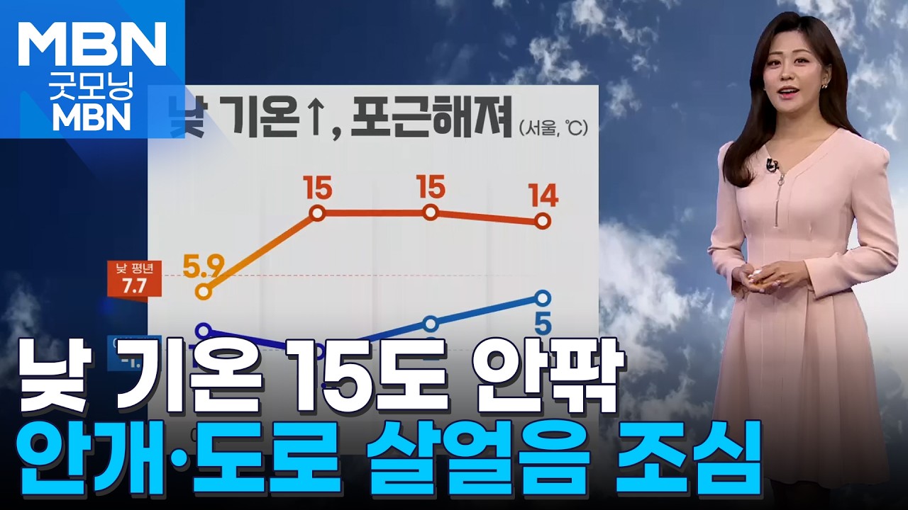 [날씨] 전국 낮 기온 15도 안팎…안개·도로 살얼음 조심 [굿모닝 MBN] - YouTube