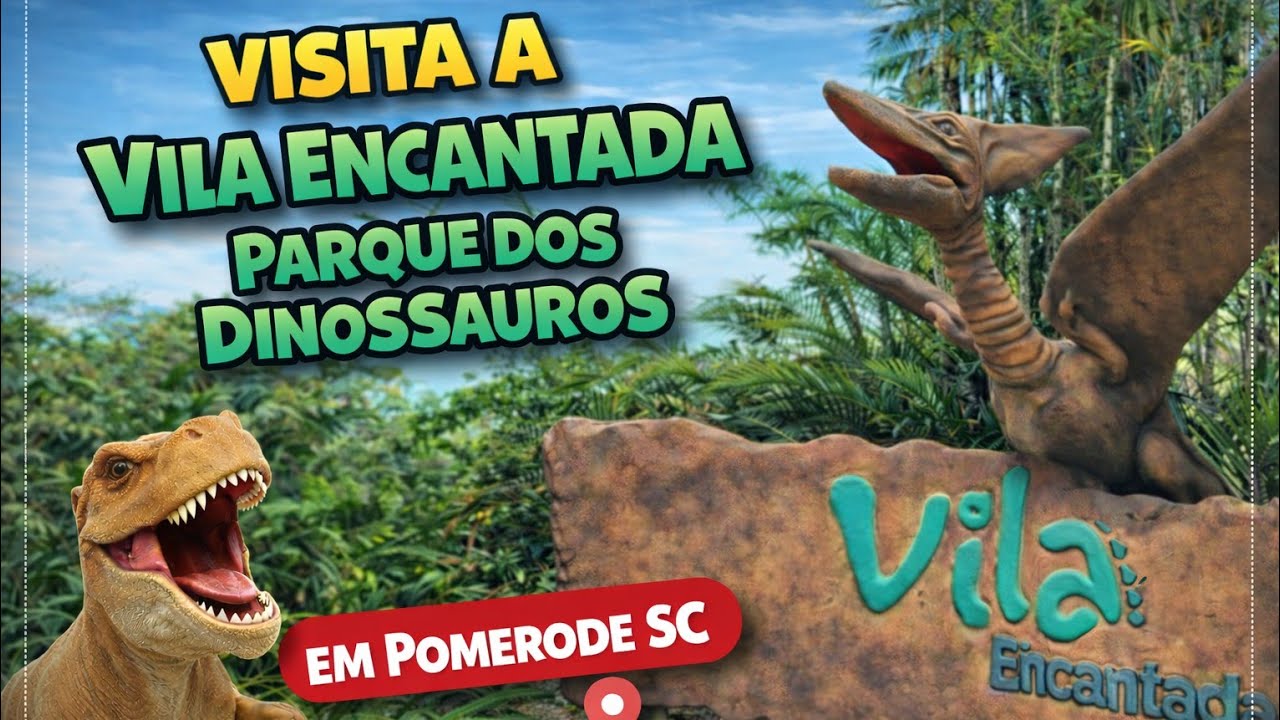 Passeio na Vila Encantada Parque dos Dinossauros em Pomerode, SC