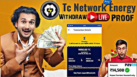 TC network energy live proof withdrawal || tc network energy withdrawal live proof💸Dvr