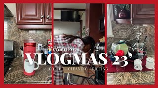 Making Coffee + Cleaning The Kitchen &amp; Editing Vlogmas Before Work | VLOGMAS DAY 6
